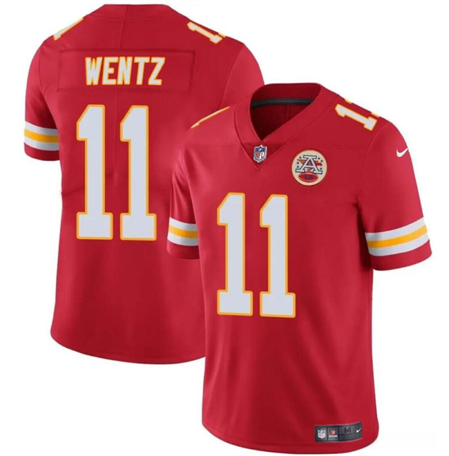 Men??s Kansas City Chiefs #11 Carson Wentz Red Vapor Untouchable Limited Football Stitched Jersey